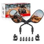 360-Degree ATV Mirrors with Universal Handlebar Mount