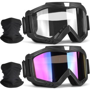 ATV & Dirt Bike Goggles with Neck Gaiters - 2-Pack