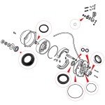 ATV Rear Brake Drum Bearings and Seals Kit