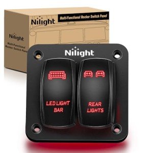 Nilight 2 Gang Rocker Switch Panel for ATVs