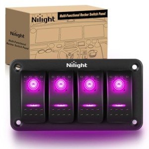 Nilight 4 Gang Rocker Switch Panel with LED Light