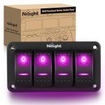 Nilight 4 Gang Rocker Switch Panel with LED Light