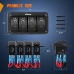 Nilight 4 Gang Rocker Switch Panel with LED Light