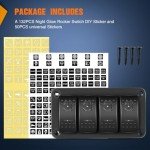 Nilight 4 Gang Rocker Switch Panel with LED Light