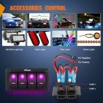 Nilight 4 Gang Rocker Switch Panel with LED Light