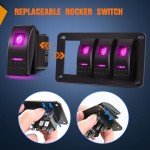 Nilight 4 Gang Rocker Switch Panel with LED Light