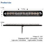 12-LED Amber & Red Emergency Strobe Light Bar