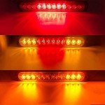 12-LED Amber & Red Emergency Strobe Light Bar