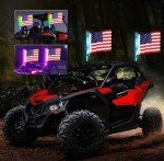 2-Pack 2FT RGB LED Whip Lights for Off-Road
