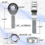 Heim Joint Rod End Kit with Adapters & Nuts