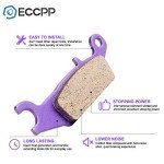 ECCPP Brake Pads Fit for Yamaha Grizzly 550 YFM550 2009-2014, for Yamaha Grizzly 700 YFM700 2007-2022, FA444 Front and Rear Replacement Brake Pads Kits