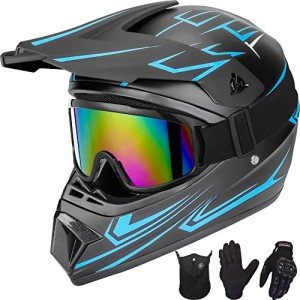 Youth Motocross Helmet Set with Gloves & Goggles