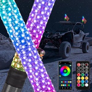 KEMIMOTO 2pc LED Whip Lights with Signal Function