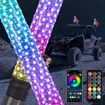 KEMIMOTO 2pc LED Whip Lights with Signal Function