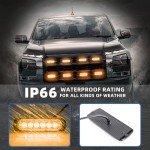 12-Pc Amber LED Strobe Lights for Vehicles