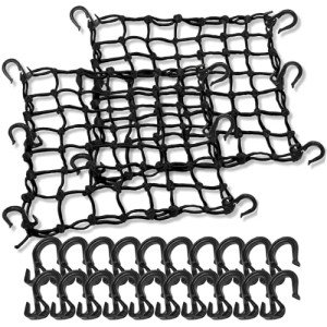 2 Pack 15"x15" ATV Cargo Nets with Hooks
