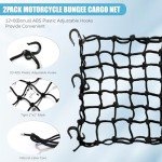 2 Pack 15"x15" ATV Cargo Nets with Hooks