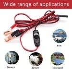 8FT Wire Harness with Switch and Alligator Clips