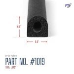 FlexSeals 25ft Rubber D-Shaped Weather Seal Strip
