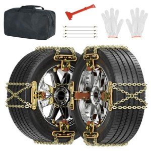 MOPHOTO 8-Pack Snow Tire Chains for All Vehicles