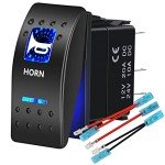 Waterproof Momentary Horn Rocker Switch with LED