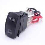 XJMOTO Universal Blue Light Rocker Switch 20A 12V