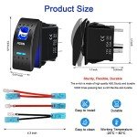 Waterproof Momentary Horn Rocker Switch with LED