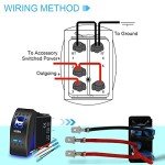 Waterproof Momentary Horn Rocker Switch with LED