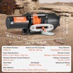 4500 lb Synthetic Rope Winch for ATVs/UTVs