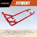 ECOTRIC Red Nerf Bars for Polaris RZR 2 Seater