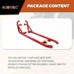 ECOTRIC Red Nerf Bars for Polaris RZR 2 Seater