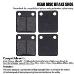 MWMNUN Rear Disc Brake Shoes Pads, ATV Go Kart Disc Brake Pad shoes Compatible with ATV Quad Dirt Pit Bike Go Kart Dune Buggy 50cc (2 Pack)