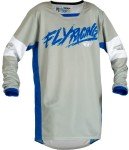 Fly Racing 2023 Youth Kinetic Khaos Grey/Blue/White Moto Gear Set - Pant and Jersey Combo
