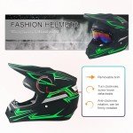 TIANDU Youth Kids Dirt Bike Motocross Helmets (Goggles Gloves Face Mask) 4PCS Set, Boys Girls Full Face Motorcycle Helmet, Mountain Bike Off Road Helmets, DOT Approved ATV Helmet