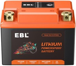 EBL YTX4L-BS YTZ5S-BS YTX5L-BS YTZ6-BS Lithium Motorcycle Battery LiFePO4 12V 2.5Ah,150A Built in BMS Powersports Battery for ATV, UTV, Jet Ski, Snowmobile, Quad, Motor bike,Tractor, Maintenance Free