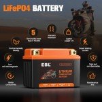 EBL YTX4L-BS YTZ5S-BS YTX5L-BS YTZ6-BS Lithium Motorcycle Battery LiFePO4 12V 2.5Ah,150A Built in BMS Powersports Battery for ATV, UTV, Jet Ski, Snowmobile, Quad, Motor bike,Tractor, Maintenance Free
