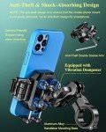 BRCOVAN Motorcycle Phone Mount with Vibration Dampener, Anti-Theft Handlebar Cellphone Holder for Bike Bicycle Scooter ATV, [Camera Friendly] [1s Lock & Release] Adjustable Fit 5.4-7.2" Smartphones