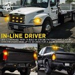 Xprite Amber LED Hideaway Strobe Lights Kit, Emergency Caution Hazard Warning Flashing Light Bulb for Grille Headlight Taillight Surface Mount, Construction Vehicles Tow Trucks ATV UTV Cars - 4PC