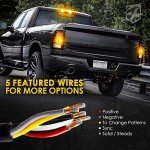 Xprite Amber LED Hideaway Strobe Lights Kit, Emergency Caution Hazard Warning Flashing Light Bulb for Grille Headlight Taillight Surface Mount, Construction Vehicles Tow Trucks ATV UTV Cars - 4PC