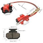 FVRITO Rear Brake Master Cylinder Caliper Assembly with for 50cc 70cc 90cc 110cc 125cc Taotao Boulder B1 Coolster 3050HD 3050C 3125R Peace motorsports Quad Chinese ATV Kids 4wheeler Scooter Red