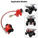 FVRITO Rear Brake Master Cylinder Caliper Assembly with for 50cc 70cc 90cc 110cc 125cc Taotao Boulder B1 Coolster 3050HD 3050C 3125R Peace motorsports Quad Chinese ATV Kids 4wheeler Scooter Red