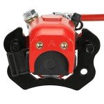 FVRITO Rear Brake Master Cylinder Caliper Assembly with for 50cc 70cc 90cc 110cc 125cc Taotao Boulder B1 Coolster 3050HD 3050C 3125R Peace motorsports Quad Chinese ATV Kids 4wheeler Scooter Red