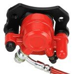 FVRITO Rear Brake Master Cylinder Caliper Assembly with for 50cc 70cc 90cc 110cc 125cc Taotao Boulder B1 Coolster 3050HD 3050C 3125R Peace motorsports Quad Chinese ATV Kids 4wheeler Scooter Red