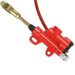 FVRITO Rear Brake Master Cylinder Caliper Assembly with for 50cc 70cc 90cc 110cc 125cc Taotao Boulder B1 Coolster 3050HD 3050C 3125R Peace motorsports Quad Chinese ATV Kids 4wheeler Scooter Red