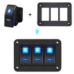 HOKAAER Waterproof 3 Way Rocker Switch Panel