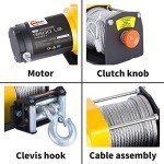 RUGCEL Waterproof 3500 lb Electric ATV Winch