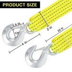 Heavy Duty 20 ft ATV Tow Strap with Hooks