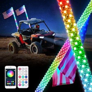 Arnzion LED Whip Lights with App Control, 2PCS