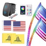 Arnzion LED Whip Lights with App Control, 2PCS