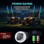 Arnzion LED Whip Lights with App Control, 2PCS